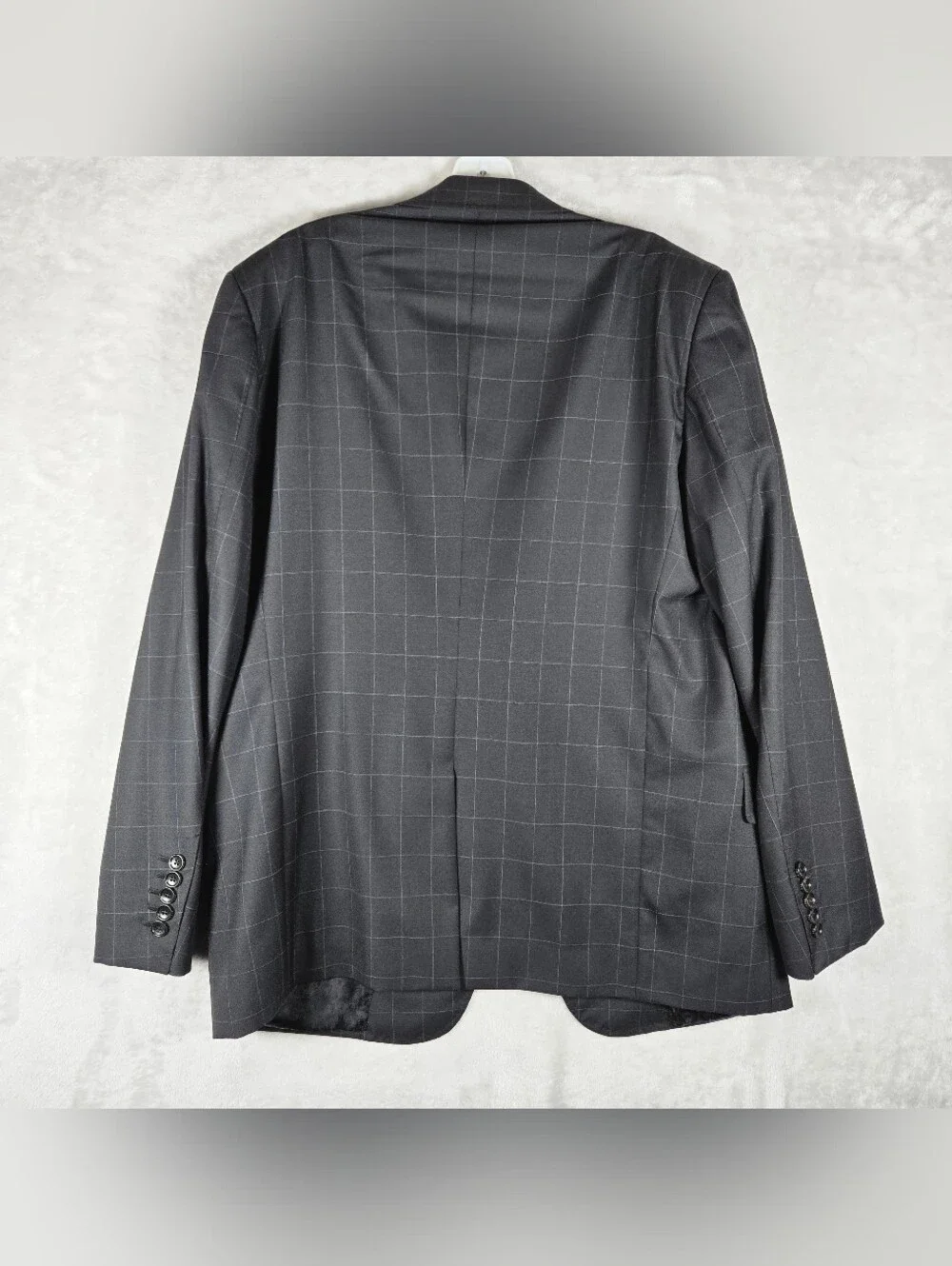 Gucci 2 Piece Suit Men Blazer 48R Pants 36x30 Inseam Black Windowpane Read Des!